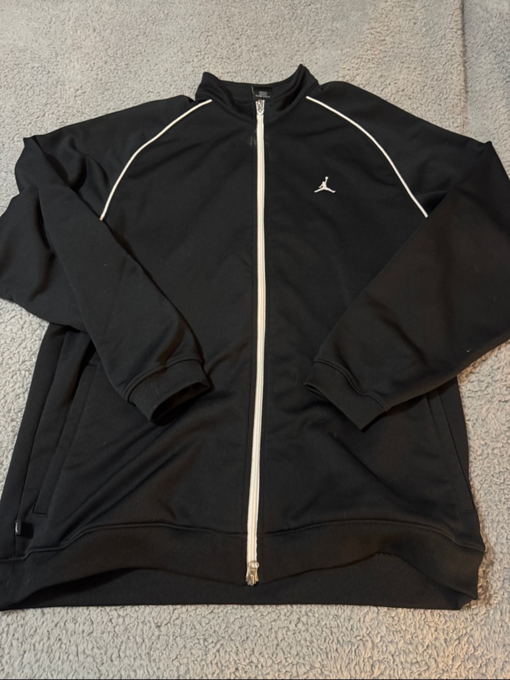 Jordan Black Full-Zip Track Jacket with White Trim